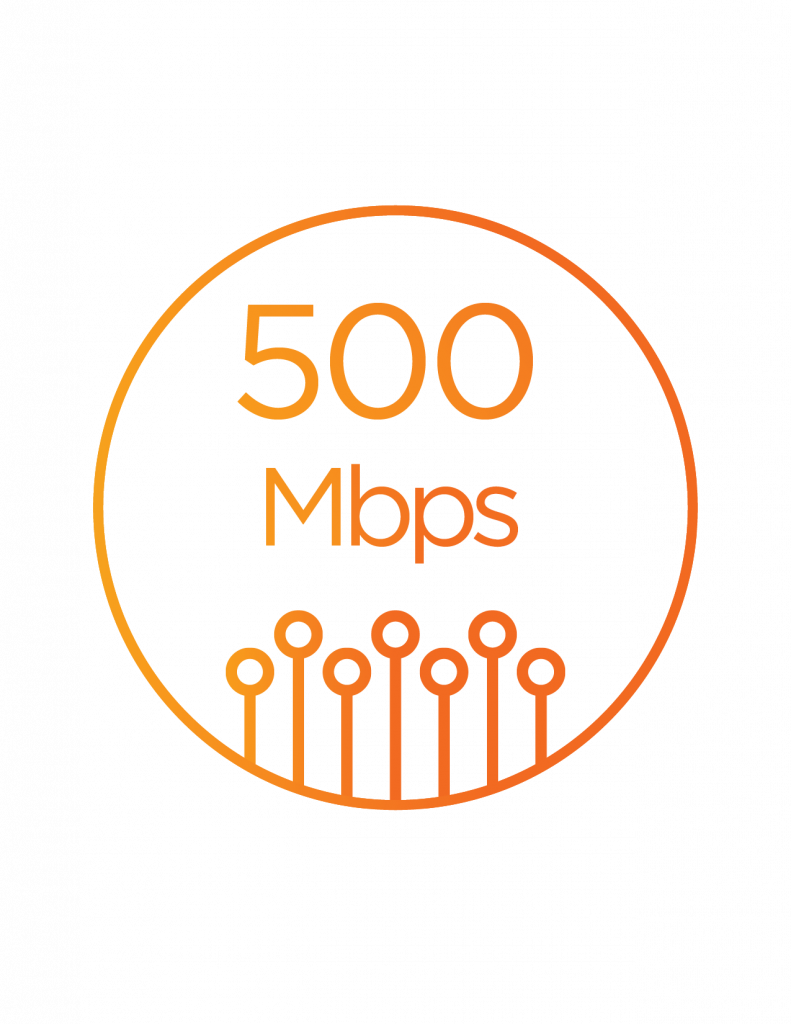 An icon that says 500 Mbps